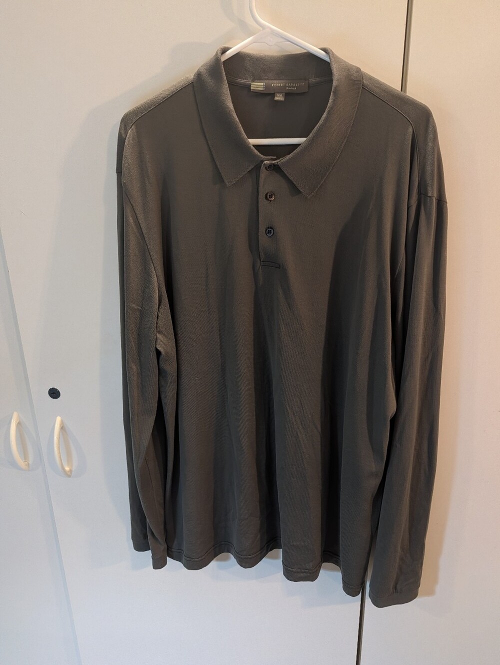 Robert Barakeet Montreal XXL Long-Sleeve Polo Shirt - Gray